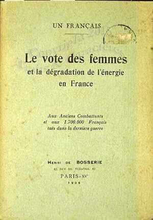 Le vote des femmes et la dégradation de l'energie en France.