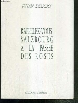 Bild des Verkufers fr RAPPELEZ-VOUS SALZBOURG A LA PASSEE DES ROSES zum Verkauf von Le-Livre