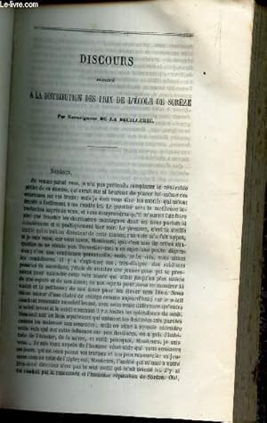 Seller image for Discours prononc a la distribution des prix de l'Ecole de Soreze par Mgr de la Bouillerie / Reponse du R.P. LACORDAIRE au discours . for sale by Le-Livre