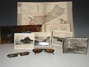 (map) The B-29's on Guam with Vectograph Glasses, Map, and a Photograph of Harbor and Four of Gua...