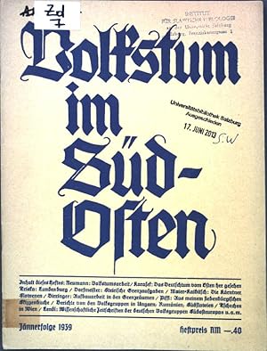 Image du vendeur pour Das Deutschtum vom Osten her gesehen; in: Jnnerfolge Volkstum im Sd-Osten, Volkspolitische Monatsschrift; mis en vente par books4less (Versandantiquariat Petra Gros GmbH & Co. KG)