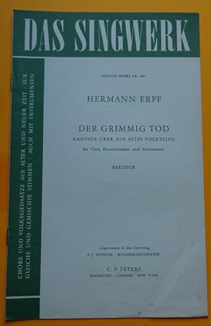 Imagen del vendedor de Der Grimmig Tod (Kantate ber ein altes Volkslied fr Chor, Einzelstimmen und Instrumente; Partitur) a la venta por ANTIQUARIAT H. EPPLER
