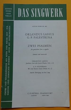 Image du vendeur pour Zwei Psalmen (Fr gemischten Chor a cappella, deutsch und lateinisch) mis en vente par ANTIQUARIAT H. EPPLER
