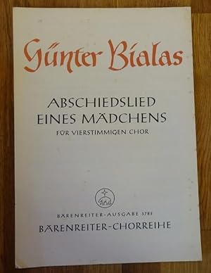 Seller image for Abschied eines Mdchens (Herder) (Fr vierstimmigen Chor) for sale by ANTIQUARIAT H. EPPLER