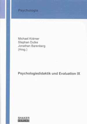 Imagen del vendedor de Psychologiedidaktik und Evaluation; Teil: 9 a la venta por Versand-Antiquariat Konrad von Agris e.K.