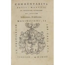 Bild des Verkufers fr Commentarius Pauli Manutij in epistolas Ciceronis ad atticum. Index rerum, & uerborum zum Verkauf von Libreria Antiquaria Giulio Cesare di Daniele Corradi