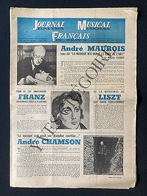 JOURNAL MUSICAL FRANCAIS (Jeunesses Musicales de France)-N°102-6 NOVEMBRE 1961