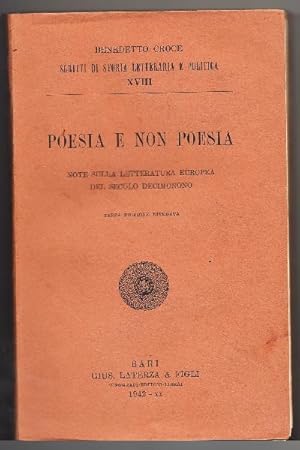 Poesia e non poesia. Note sulla letteratura europea del secolo decimonono. Terza edizione riveduta.