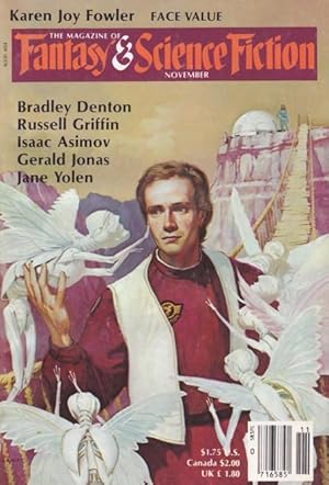 Seller image for The Magazine of Fantasy & Science Fiction November 1986 -The Uncorking of Uncle Finn, On the Dream Coast in Winter, The Deathtreader, Agua Morte, The Place of Turnings, The Year All the Kennedy Children Ran for President, Face Value, Killing Weeds, Stones for sale by Nessa Books