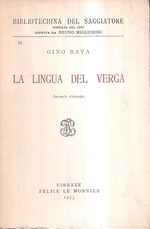 Image du vendeur pour La Lingua Del Verga mis en vente par Il Salvalibro s.n.c. di Moscati Giovanni