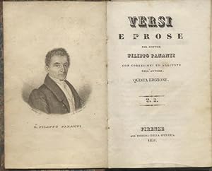 Bild des Verkufers fr VERSI E PROSE. Con correzioni ed aggiunte dell'Autore. 1831-1832. zum Verkauf von studio bibliografico pera s.a.s.