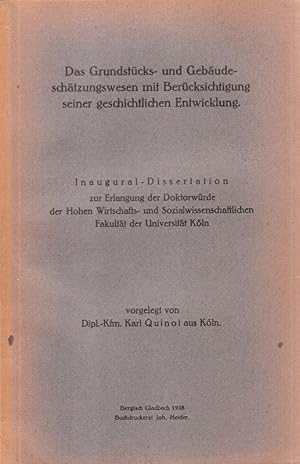 Seller image for Das Grundstcks- und Gebudeschtzungswesen m. Bercks. seiner geschichtl. Entwicklung. . for sale by Brbel Hoffmann