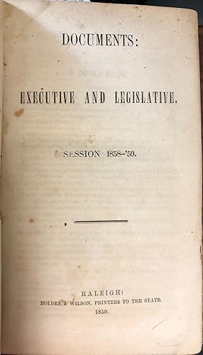 DOCUMENTS: EXECUTIVE AND LEGISLATIVE. SESSION 1858--'59