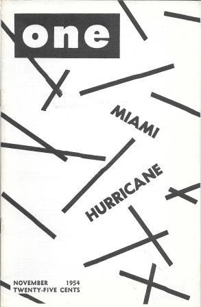 Imagen del vendedor de One Magazine [ The Homosexual Magazine ] Volume Two, Number Nin, November 1954: Miami Hurricane a la venta por Works on Paper