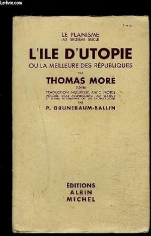 Seller image for L ILE D UTOPIE OU LA MEILLEURE DES REPUBLIQUES for sale by Le-Livre