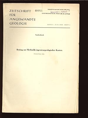 Imagen del vendedor de Beitrag zur Methodik ingenieurgeologischer Karten. Sonderdruck aus der Zeitschrift fr angewandte Geologie Band 6 (1960), Heft 6. a la venta por Antiquariat Bookfarm