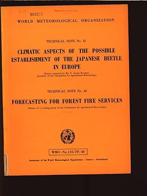 Seller image for Climatic aspects of the possible establishment of the Japanese beetle in Europe. World Meteorological Organization: Technical Note, No. 41 and Technical Note, No. 42. for sale by Antiquariat Bookfarm