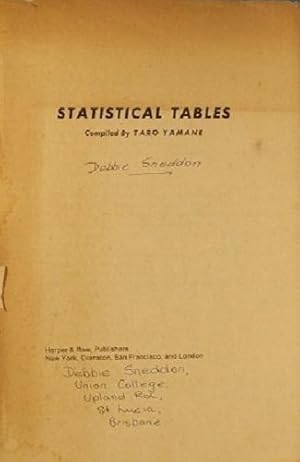 Seller image for Statistical Tables for sale by Marlowes Books and Music