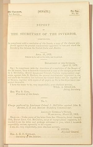 Report of the Secretary of the Interior, communicating. a copy of the charges preferred against t...