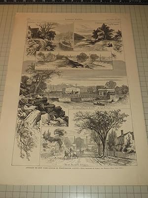 Image du vendeur pour 1873 HW Engraving of "Annexed to New York" - Scenes in Westchester County mis en vente par rareviewbooks