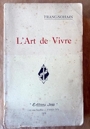 Imagen del vendedor de L'Art de Vivre. a la venta por librairie sciardet