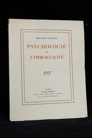 Imagen del vendedor de Psychologie de l'immortalit a la venta por Librairie Le Feu Follet