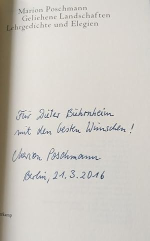 Bild des Verkufers fr Geliehene Landschaften. Lehrgedichte und Elegien. zum Verkauf von Bhrnheims Literatursalon GmbH