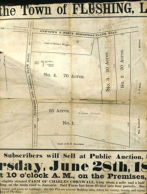 1829 Land Sale Indenture with Subsequent Auction Broadside, ca. 1860