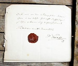 Original-Führungszeugnis für einen Weber, Handschrift auf Papier.