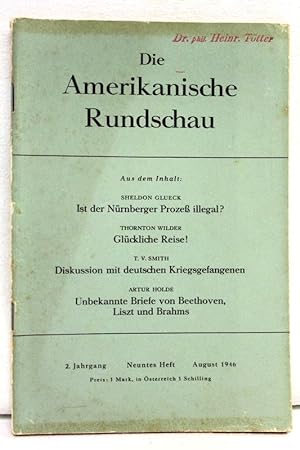 Die Amerikanische Rundschau. 2.Jahrgang. Neuntes Heft. 1946.