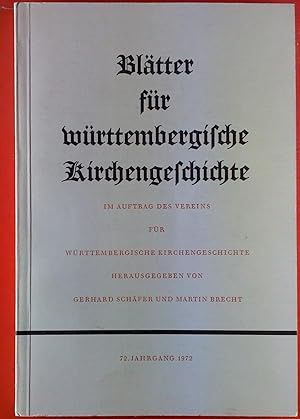 Seller image for Bltter fr wrttembergische Kirchengeschichte. 72. Jahrgang 1972. for sale by biblion2