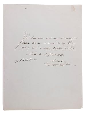 [Letter acknowledging payment from the Paris bookseller Debure for Les Roses, part 30]. Paris, 18...