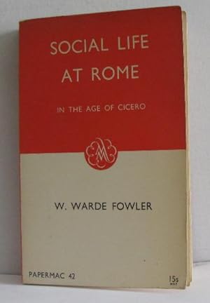 Image du vendeur pour Social life at rome in the age of cicero mis en vente par crealivres