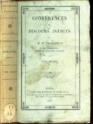 Imagen del vendedor de CONFERENCES ET DISCOURS INEDITS - TOME SECOND. a la venta por Le-Livre