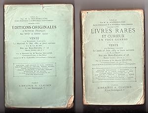 Imagen del vendedor de Bibliothque de feu M. A. Rochebilire : Premire partie : Bibliographie des Editions Originales d'Auteurs Franais - Deuxime partie : Catalogue des Livres Rares et Curieux en tous genres : Rdig avec notes et claircissements par A. Claudin a la venta por MAGICBOOKS