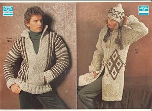 Faltprospekt Mach Dir Mode selbst mit Schoeller Wolle - Wohl 1970er Jahre. Außenseiten mit den Mo...