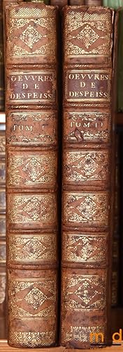 Image du vendeur pour UVRES DE M.ANTOINE D ESPEISSES O toutes les plus importantes matires du Droit Romain sont mthodiquement expliques & accommodes au Droit franois, Confirmes par les Arrts des Cours souveraines & enrichies des plus utiles Doctrines des Auteurs anciens & modernes. Nouvelle d., revue, corrige & trs-considrablement augmente par Me Guy du Rousseaud de la Combe [mq. le t. III] mis en vente par La Memoire du Droit