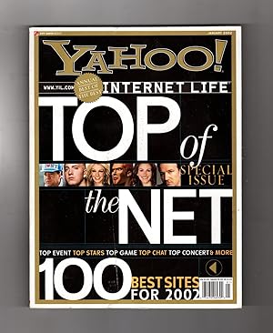 Seller image for Yahoo! Internet Life Magazine - January, 2002 with Microsoft 'Experience the Excitement' Windows XP CD, Sealed. Special Issue, 'Top of the Net'. Mystery Internet Chess Genius, 100 Best Sites, Roger Ebert; Angela Gunn, Robert Scheer for sale by Singularity Rare & Fine