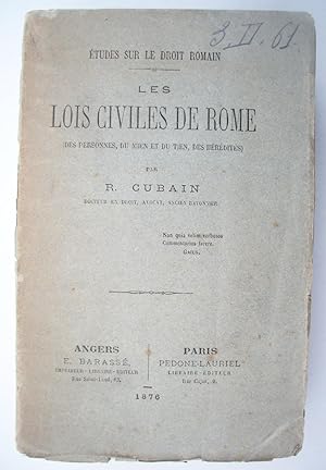 les LOIS CIVILES de ROME - études sur le droit Romain