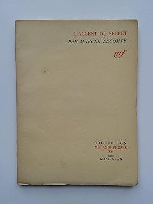 Seller image for L' Accent du Secret for sale by Pascal Coudert