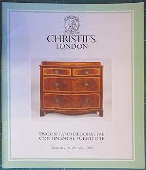 English and Decorative Continental Furniture - Thursday 24 October 1985