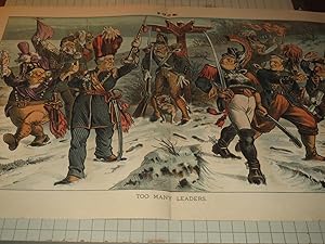 Seller image for 1884 Puck Lithograph of "Too Many (Political) Leaders" - Government at Crossroads - 19th Century U.S.Politics for sale by rareviewbooks