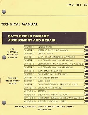 U.S. Army Technical Manual, BATTLEFIELD DAMAGE ASSESSMENT AND REPAIR FOR, CHEMICAL DEFENSIVE MATE...