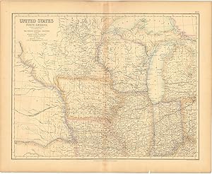 Image du vendeur pour United States / North America . The North Central Section, Comprising Michigan, Illinois, Wisconsin, Iowa, Indiana, Nebraska, Minnisota, And Part Of Missouri and Kentucky. mis en vente par Robert Frew Ltd. ABA ILAB