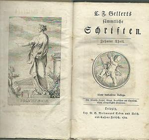 Immagine del venditore per C. F. Gellerts smmtliche Schriften. Zehnter (10.) Theil. Inhalt: Gellerts Leben von Johann Andreas Cramer und Einige Gedichte auf Gellerts Tod von Christian Felix Weie, Johann Andreas Cramer, Michael Denis und Carl Mastalier. venduto da Antiquariat Carl Wegner