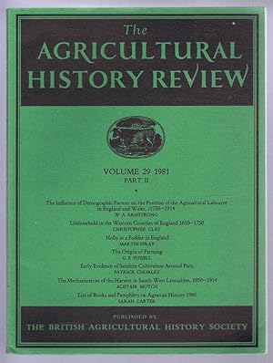 Seller image for The Agricultural History Review, Volume 29 1981, Part II for sale by Bailgate Books Ltd