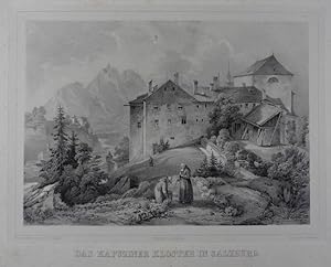 Das Kapuziner Kloster in Salzburg. Lithographie von F. X. Sandmann nach Franz Barbarini aus Neuma...