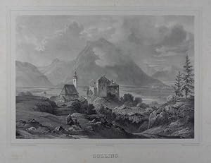 Golling. Lithographie von F. X. Sandmann nach Franz Barbarini aus Neumann "Malerische Ansichten v...