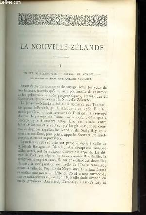 Bild des Verkufers fr LA NOUVELLE ZELANDE - I - un peu de statistique - journal de voyage - le dimanche dans une colonie anglaise. zum Verkauf von Le-Livre