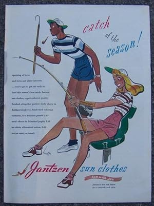 Image du vendeur pour 1955 JANTZEN SUN CLOTHES LIFE MAGAZINE ADVERTISEMENT mis en vente par Gibson's Books